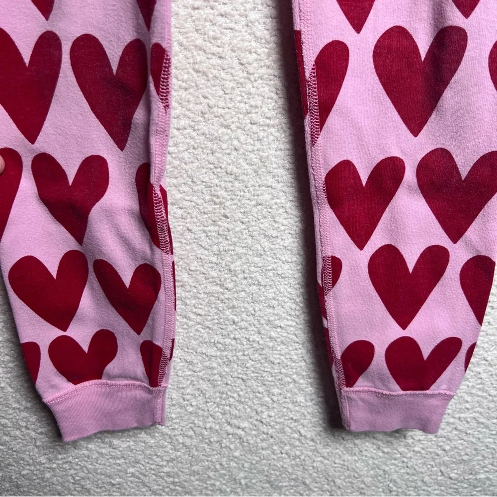 Hanna Andersson Kids Heart Pink‎ Matching Set Pajamas Size 8
